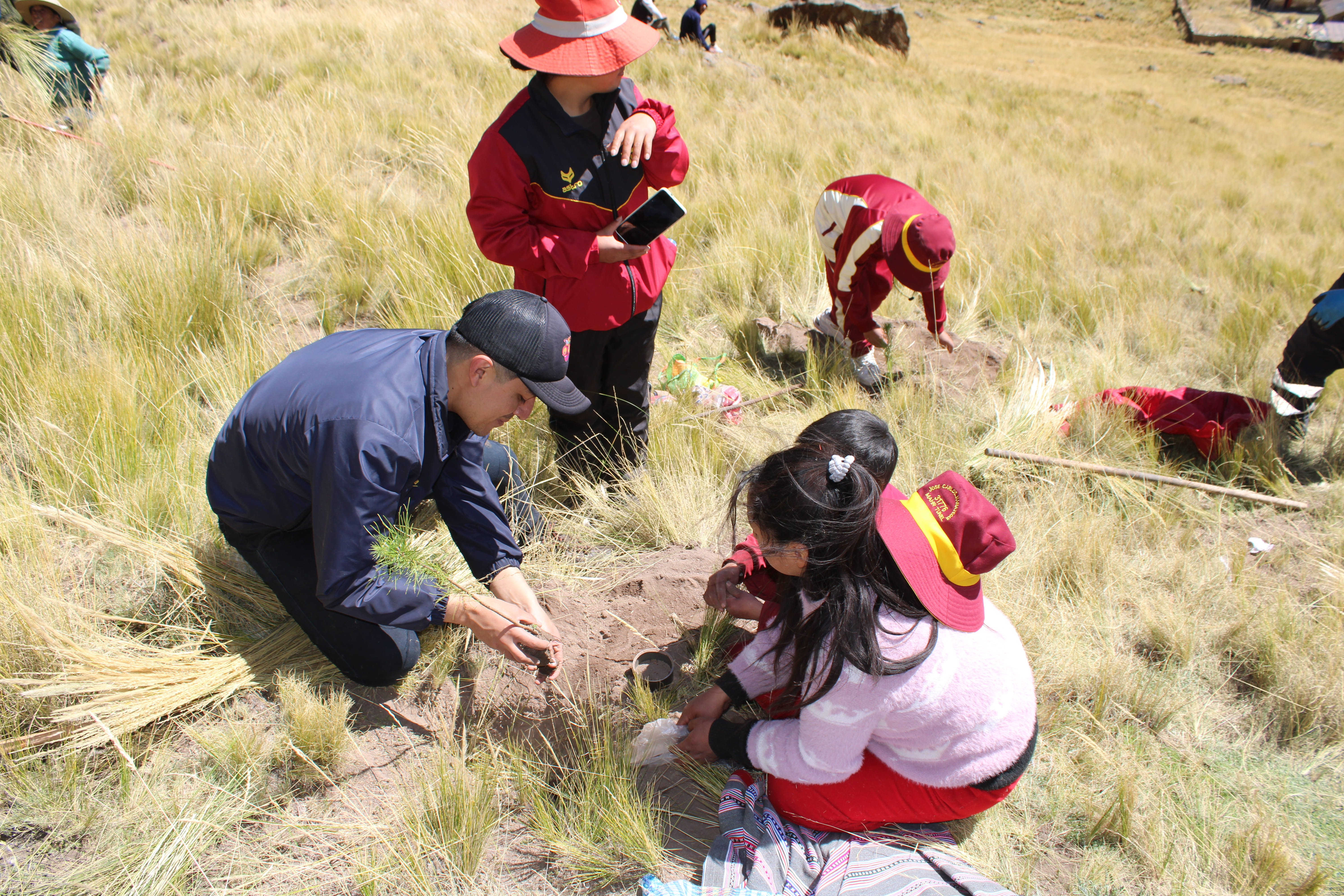 ESTUDIANTES Y PADRES DE FAMILIA SIEMBRAN PINOS POR EL DÍA MUNDIAL DEL MEDIO AMBIENTE